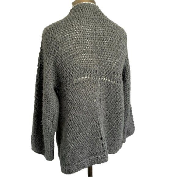 House of Harlow Gray Wool Alpaca Chunky Open Cardigan Sweater - S/M - Picture 8 of 10